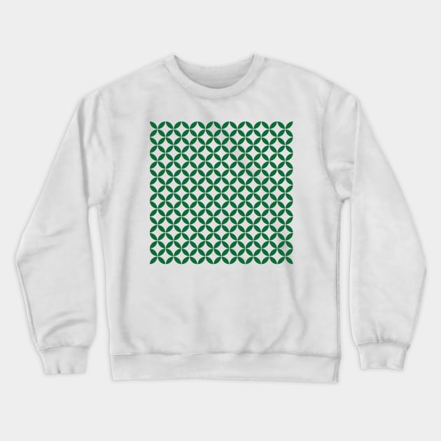 Retro Circles and Diamonds Green 1 Crewneck Sweatshirt by Makanahele